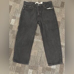 Polo Ralph Lauren Jeans Mens 36x32 Black Dungarees Straight Leg Denim